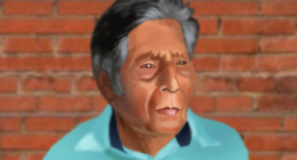 An illustration of Manuel Segovia , one of the last surviving speakers of Ayapaneco.