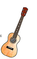 An illustration of a ukulele. 