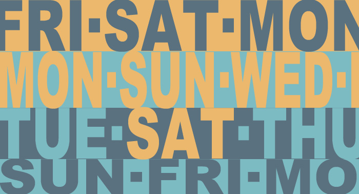 An image showing the days of the week.