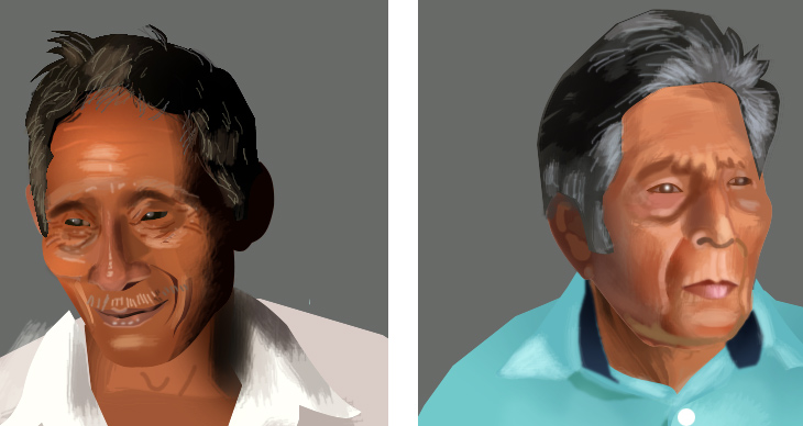 An illustration of Manuel Segovia , and Isidro Velazquez, the last surviving speakers of Ayapaneco.