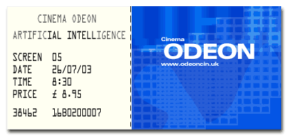 A ticket for the cinema. 